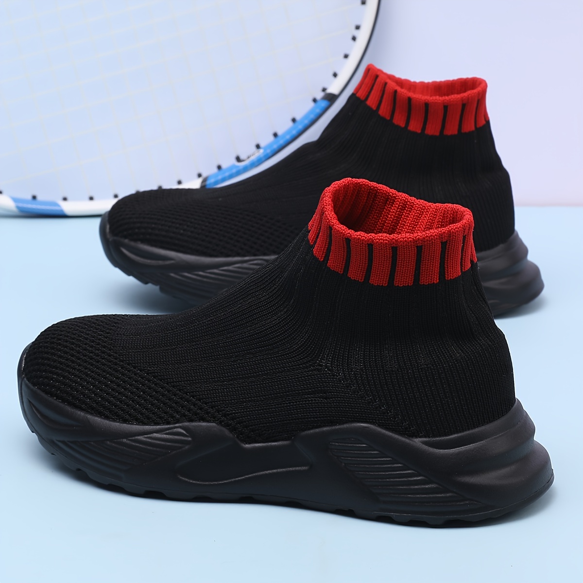 girls soli color woven breathable slip on sock shoes comfy non slip walking shoes for kids outdoor activities summer details 6