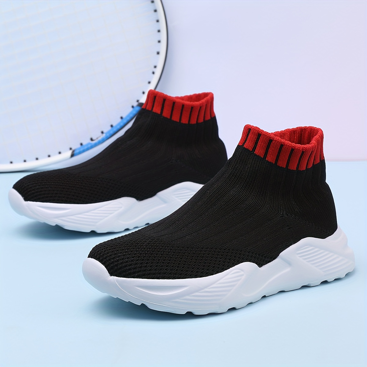 girls soli color woven breathable slip on sock shoes comfy non slip walking shoes for kids outdoor activities summer details 7
