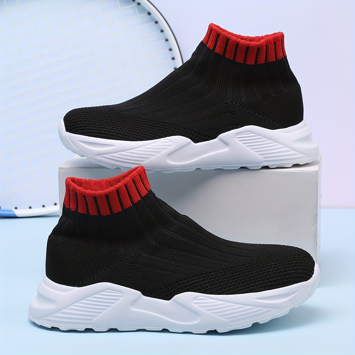 girls soli color woven breathable slip on sock shoes comfy non slip walking shoes for kids outdoor activities summer details 8