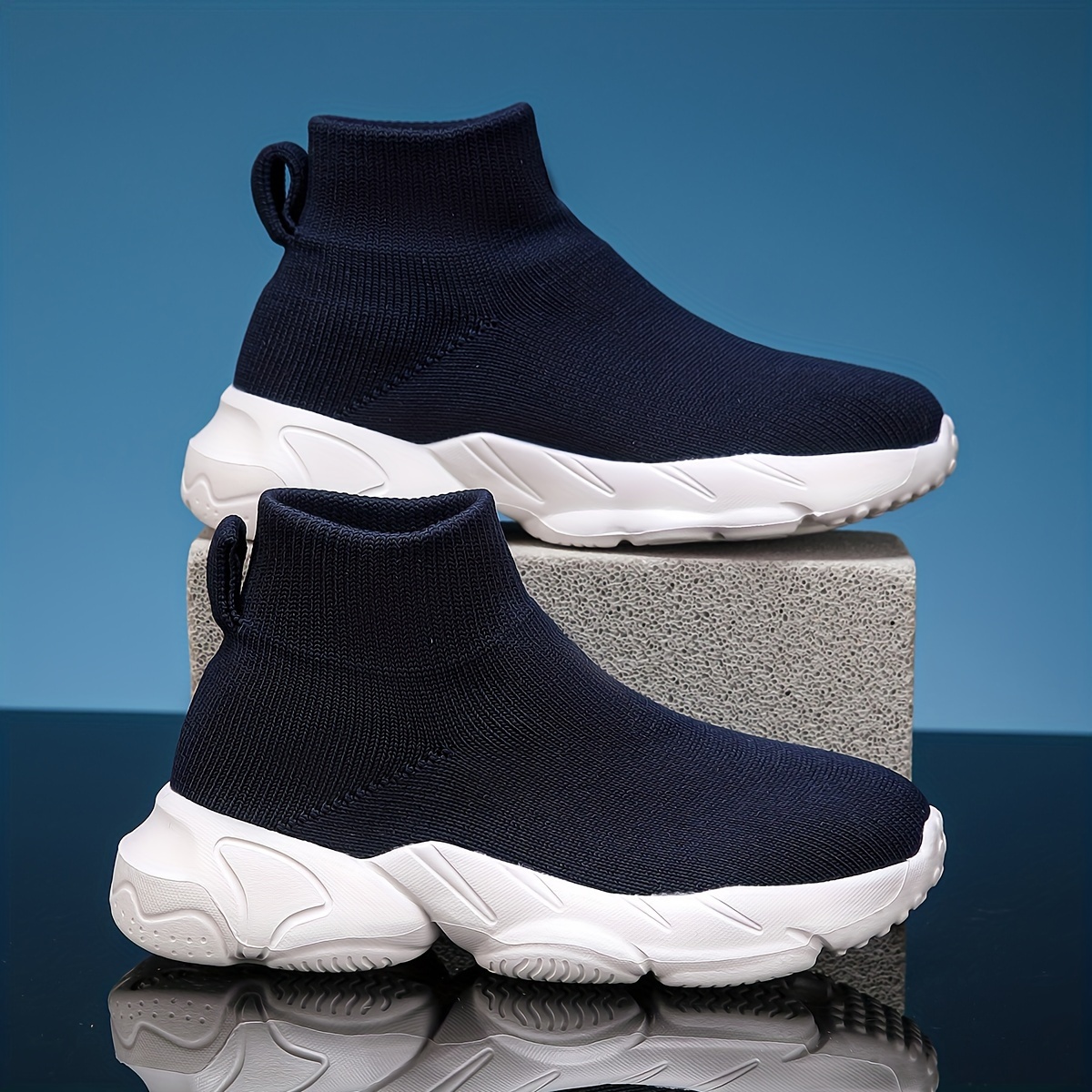casual breathable woven sneakers for girls kids teenager lightweight anti slip high top slip on sneakers for indoor outdoor details 5