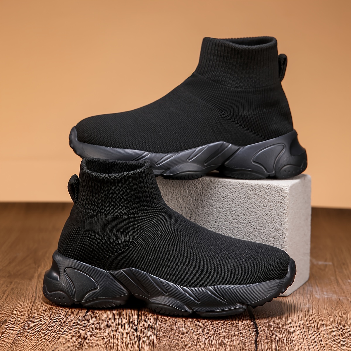 casual breathable woven sneakers for girls kids teenager lightweight anti slip high top slip on sneakers for indoor outdoor details 7