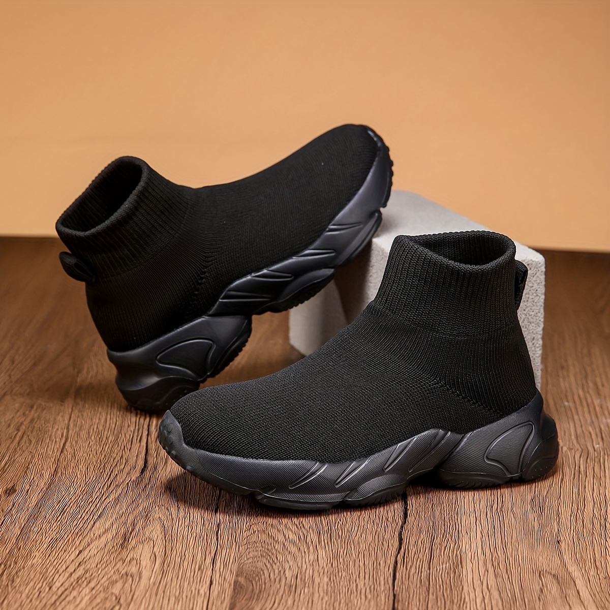 casual breathable woven sneakers for girls kids teenager lightweight anti slip high top slip on sneakers for indoor outdoor details 8