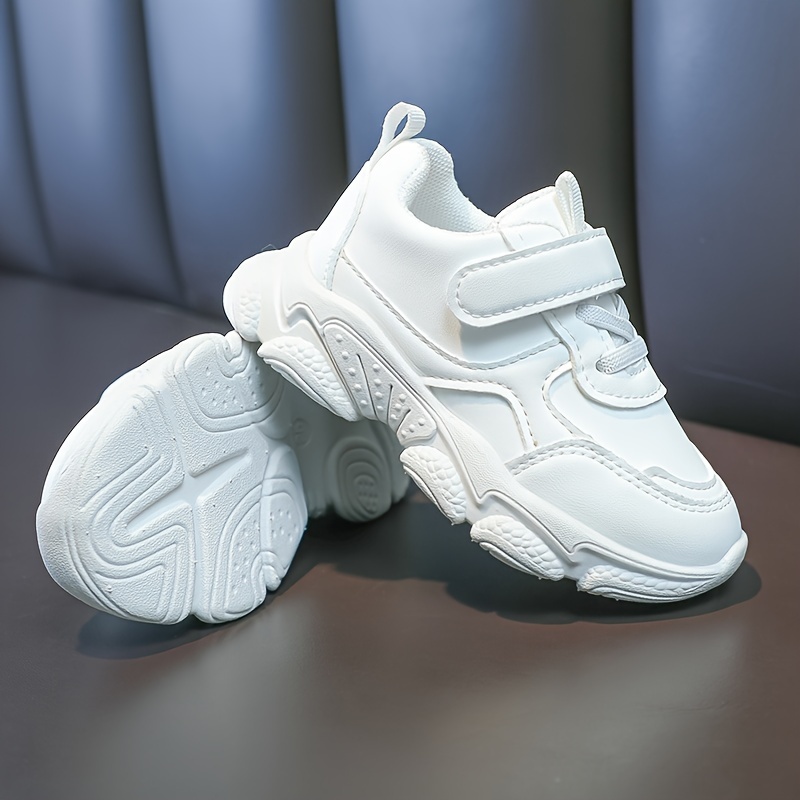 unisex kids solid chunky shoes with hook loop comfy non slip soft sole sneakers for boys girls outdoor activities details 1