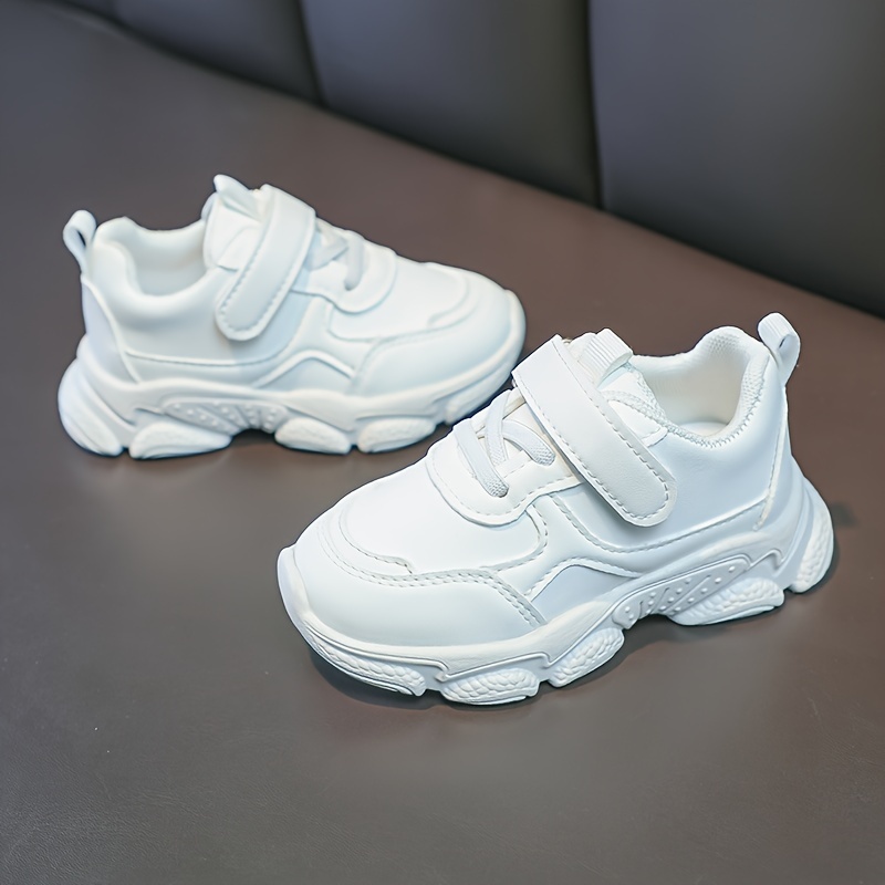 unisex kids solid chunky shoes with hook loop comfy non slip soft sole sneakers for boys girls outdoor activities details 3