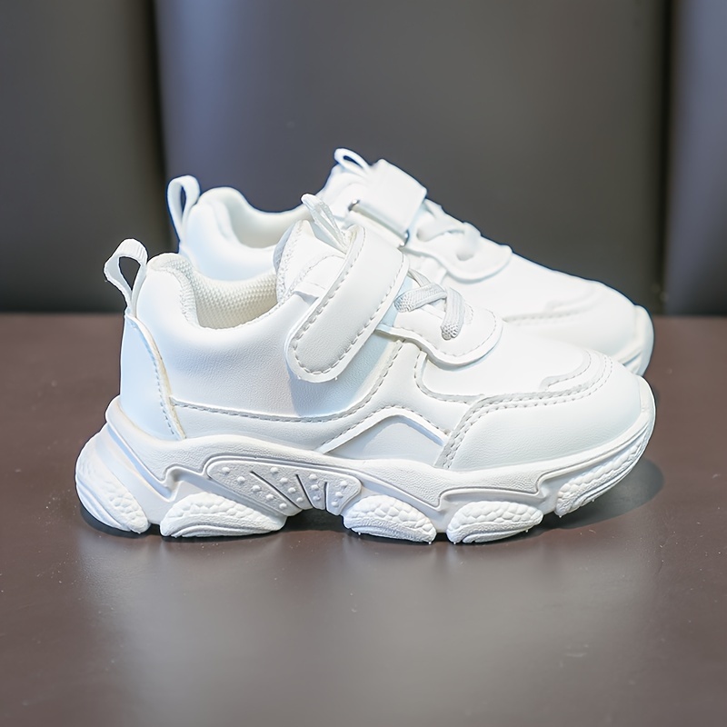unisex kids solid chunky shoes with hook loop comfy non slip soft sole sneakers for boys girls outdoor activities details 4