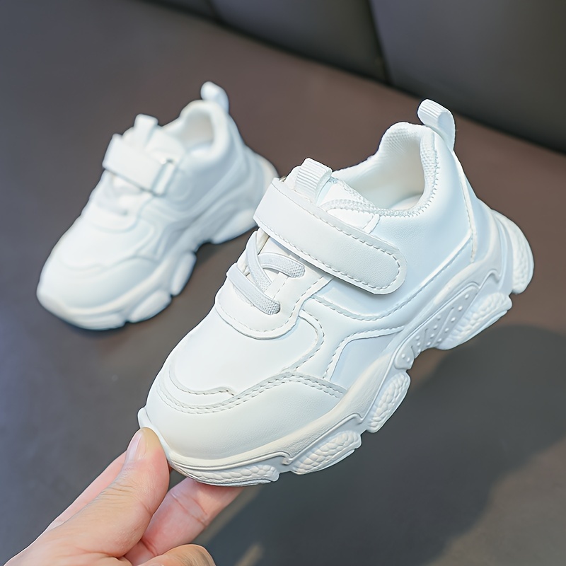 unisex kids solid chunky shoes with hook loop comfy non slip soft sole sneakers for boys girls outdoor activities details 5