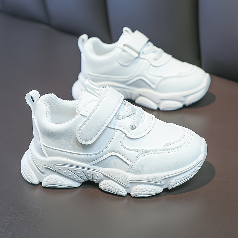 unisex kids solid chunky shoes with hook loop comfy non slip soft sole sneakers for boys girls outdoor activities details 6