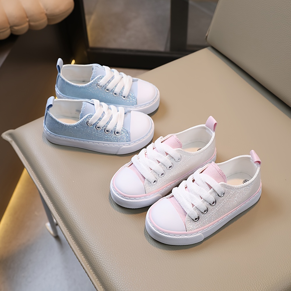 girls trendy breathable canvas skate shoes with assorted colors outdoor low top anti slip flat walking sneakers details 12