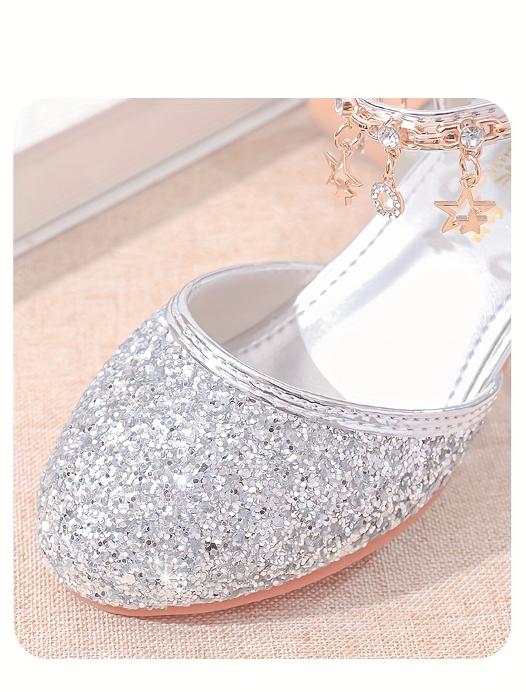 trendy cute sequin high heel shoes for girls breathable non slip wear resistant dress shoes for party wedding performance details 1
