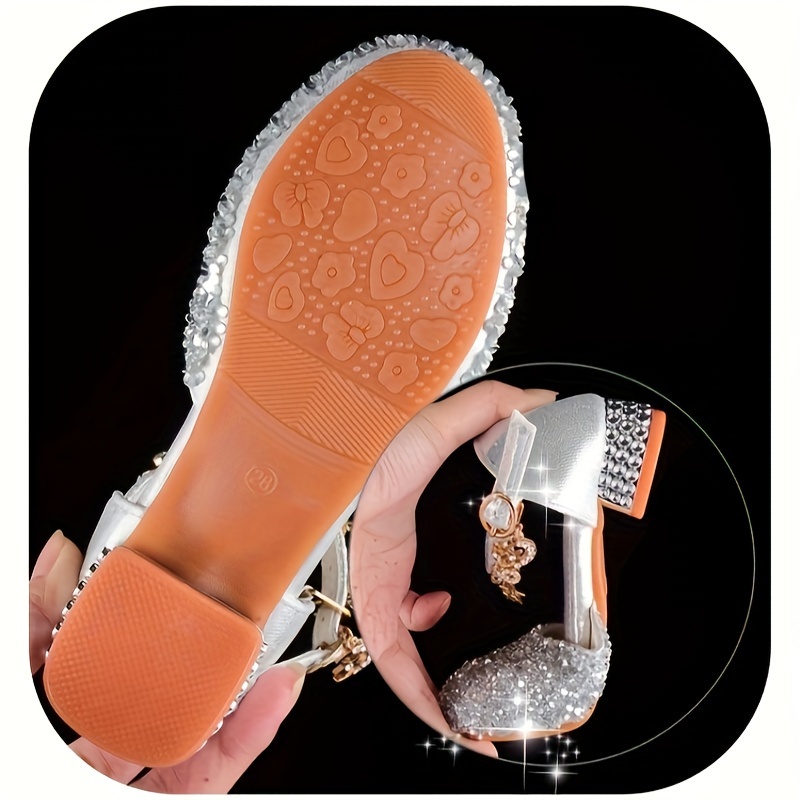 trendy elegant sequin high heel shoes for girls lightweight non slip soft bottom dress shoes for performance party details 3