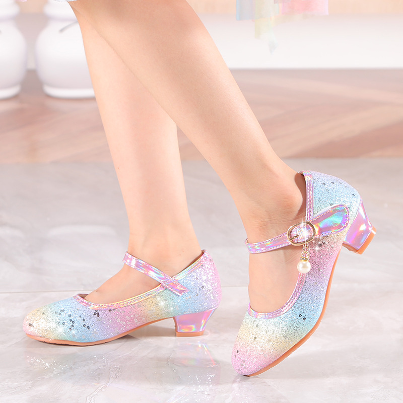 trendy cute sequin high heel shoes for girls lightweight non slip dress shoes for performance party details 0