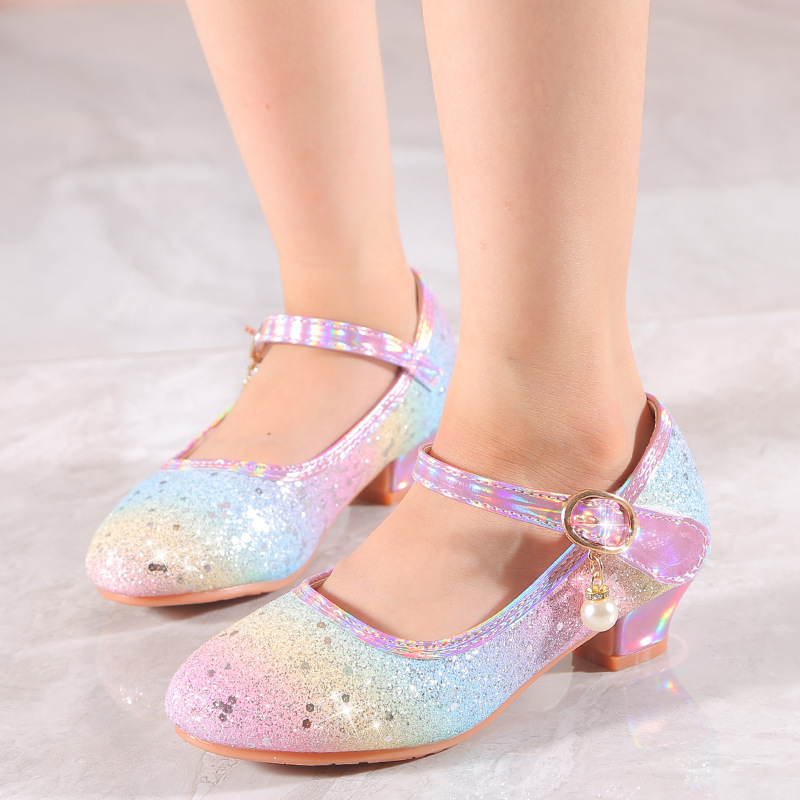 trendy cute sequin high heel shoes for girls lightweight non slip dress shoes for performance party details 1