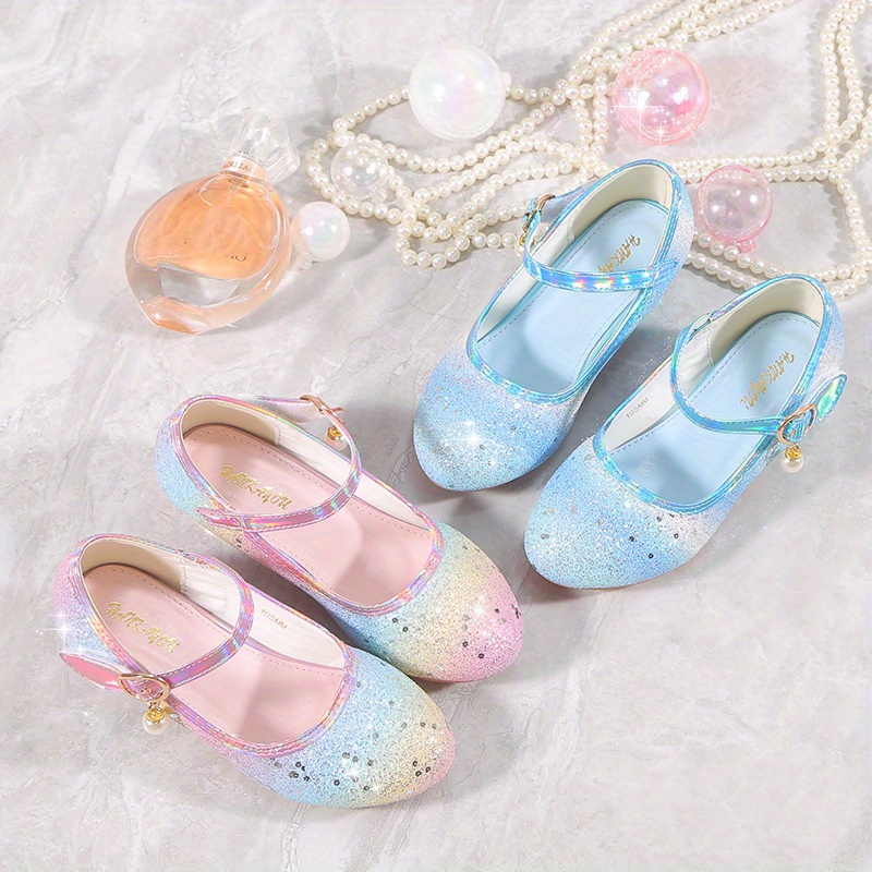 trendy cute sequin high heel shoes for girls lightweight non slip dress shoes for performance party details 3