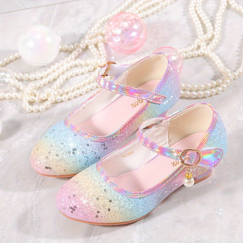 trendy cute sequin high heel shoes for girls lightweight non slip dress shoes for performance party details 8