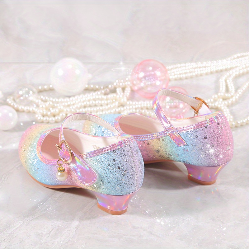 trendy cute sequin high heel shoes for girls lightweight non slip dress shoes for performance party details 10