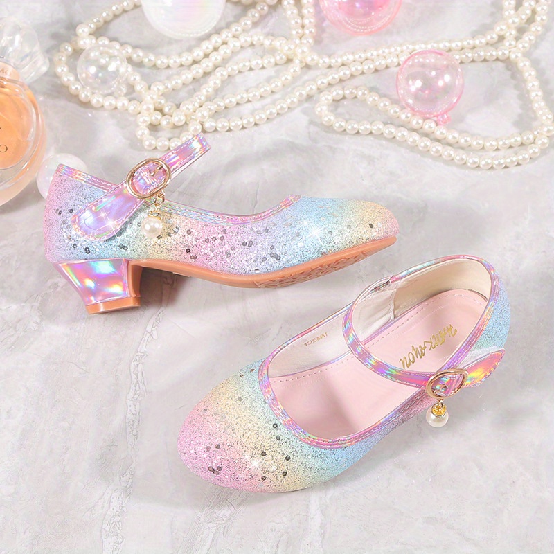 trendy cute sequin high heel shoes for girls lightweight non slip dress shoes for performance party details 11