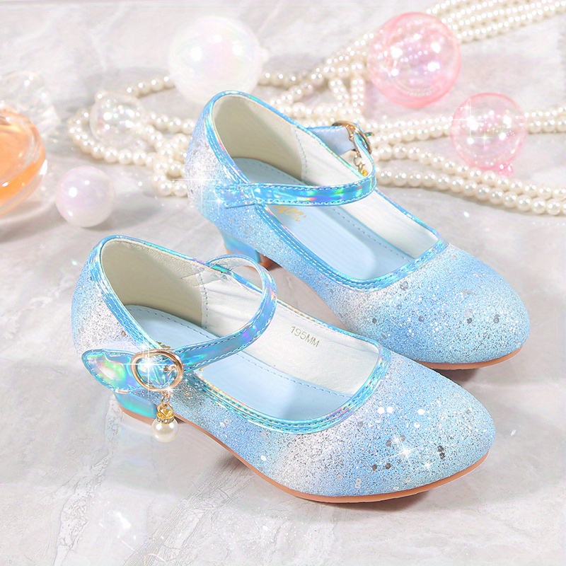 trendy cute sequin high heel shoes for girls lightweight non slip dress shoes for performance party details 13