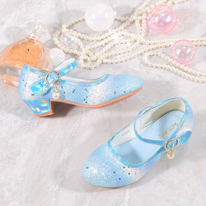 trendy cute sequin high heel shoes for girls lightweight non slip dress shoes for performance party details 14