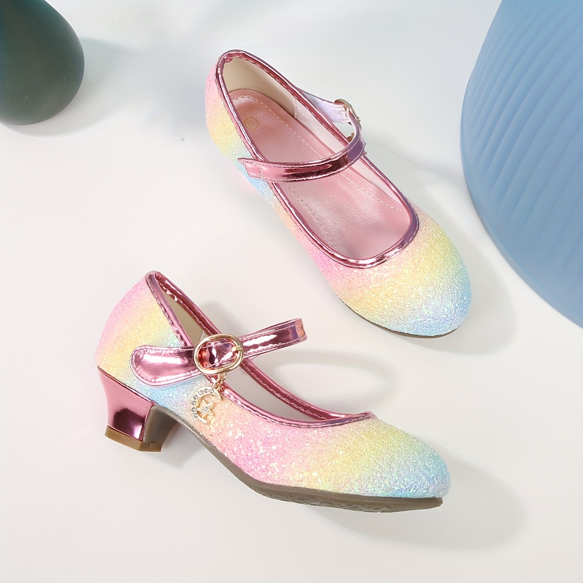 kids teenagers girls low heel shoes sequins princess dress shoes for party spring and summer details 2