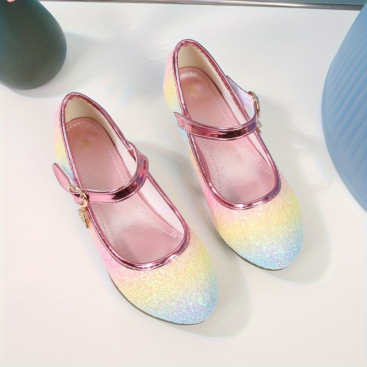 kids teenagers girls low heel shoes sequins princess dress shoes for party spring and summer details 3