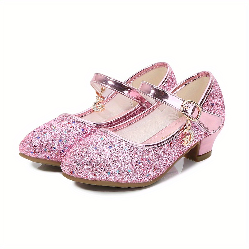 kids teenagers girls low heel shoes sequins princess dress shoes for party spring and summer details 6