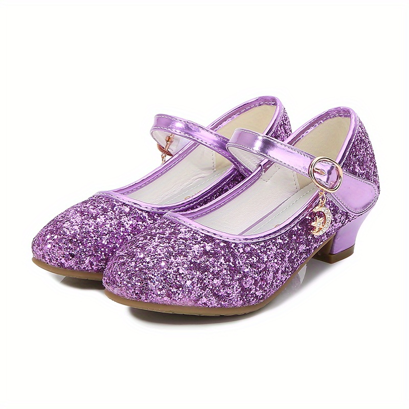 kids teenagers girls low heel shoes sequins princess dress shoes for party spring and summer details 7