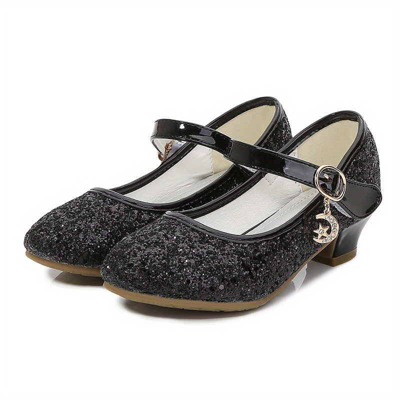 kids teenagers girls low heel shoes sequins princess dress shoes for party spring and summer details 8