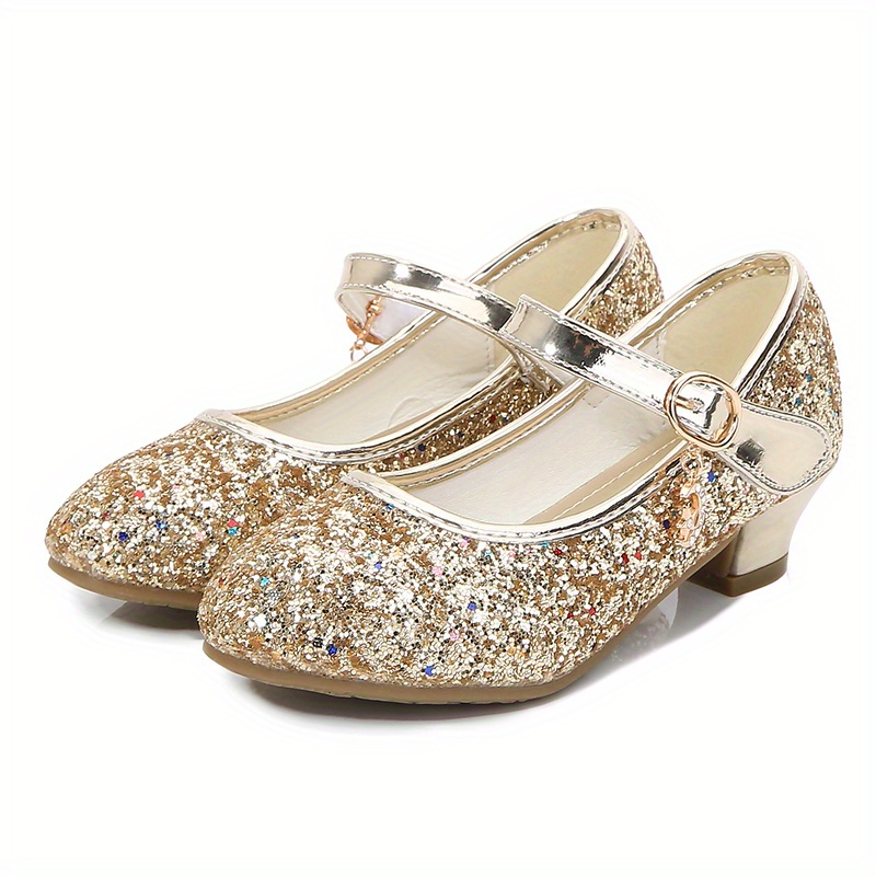 kids teenagers girls low heel shoes sequins princess dress shoes for party spring and summer details 9