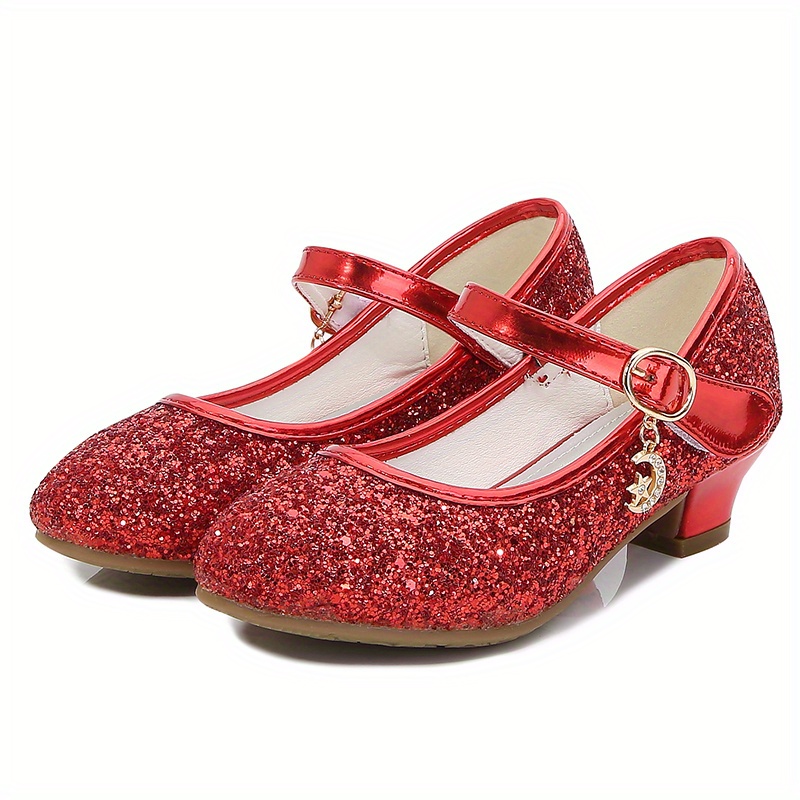kids teenagers girls low heel shoes sequins princess dress shoes for party spring and summer details 10