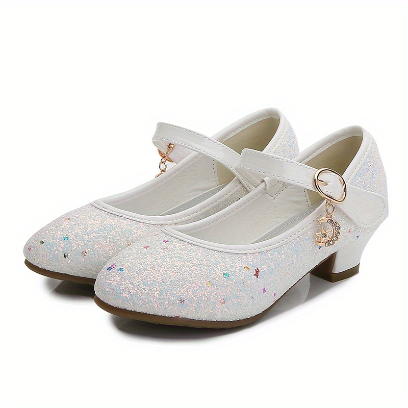 kids teenagers girls low heel shoes sequins princess dress shoes for party spring and summer details 11