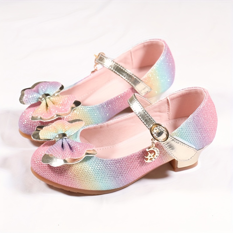 trendy cute bowknot high heel shoes for girls lightweight non slip soft bottom dress shoes for vacation wedding party details 0