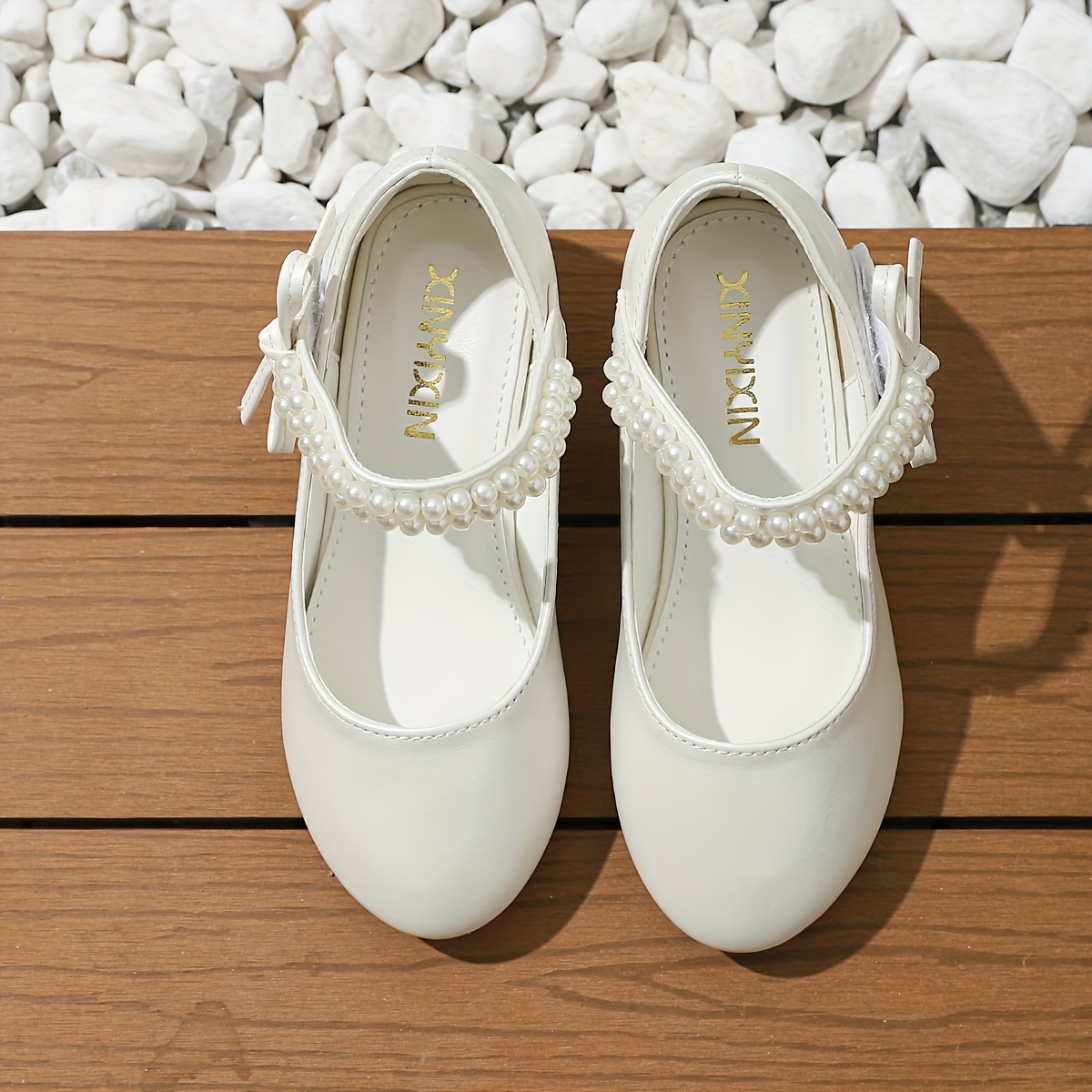 trendy elegant bowknot pearl high heel shoes for girls lightweight non slip soft bottom dress shoes for wedding party details 3