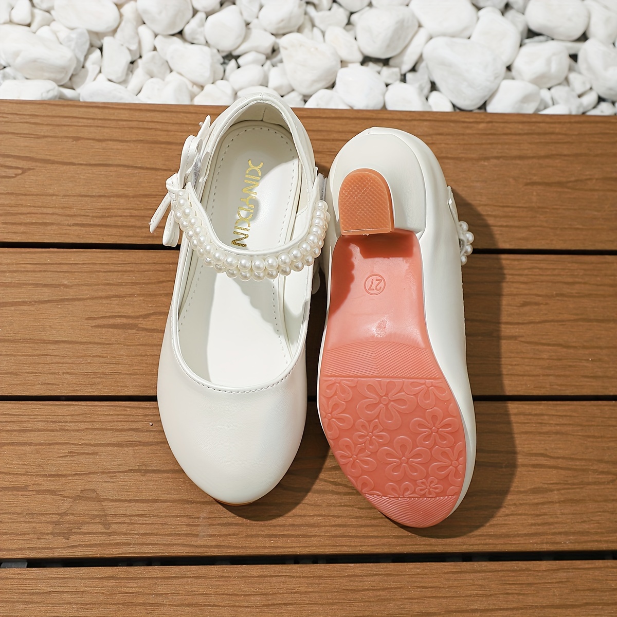 trendy elegant bowknot pearl high heel shoes for girls lightweight non slip soft bottom dress shoes for wedding party details 4