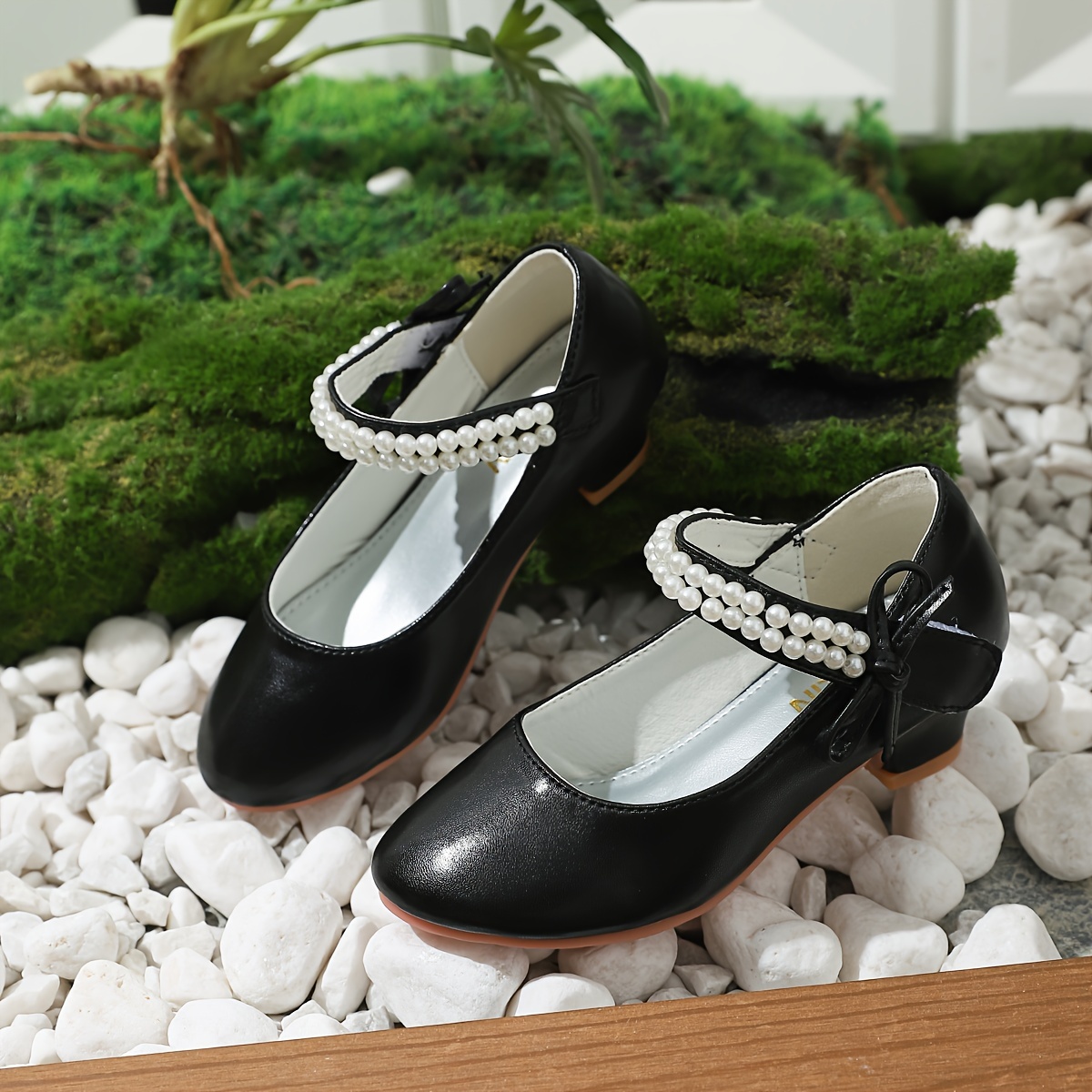 trendy elegant bowknot pearl high heel shoes for girls lightweight non slip soft bottom dress shoes for wedding party details 7