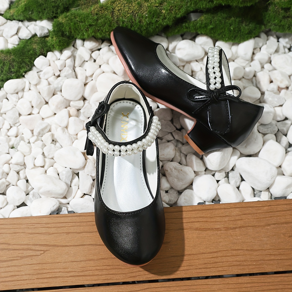 trendy elegant bowknot pearl high heel shoes for girls lightweight non slip soft bottom dress shoes for wedding party details 8