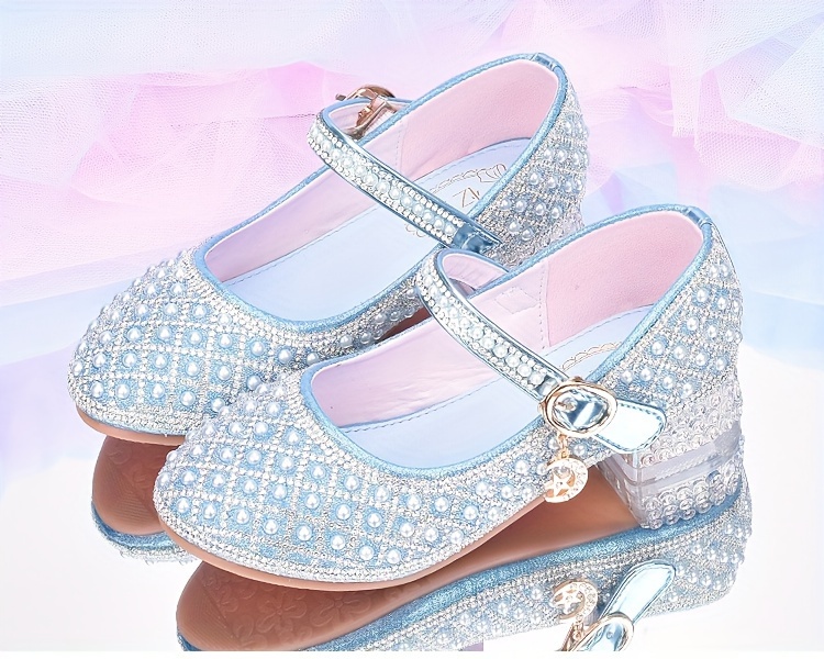 trendy elegant rhinestone high heel shoes for girls lightweight breathable non slip dress shoes for performance party details 0
