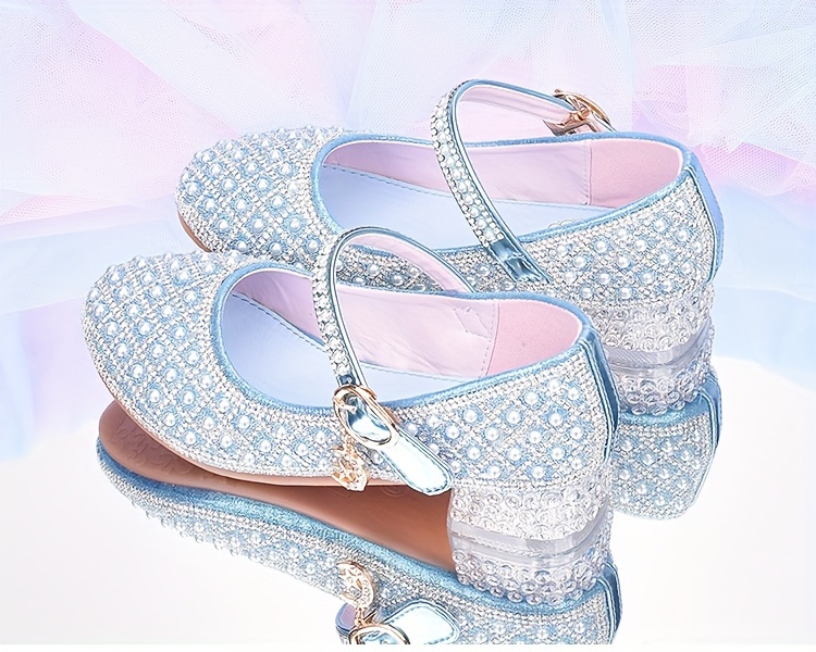 trendy elegant rhinestone high heel shoes for girls lightweight breathable non slip dress shoes for performance party details 1