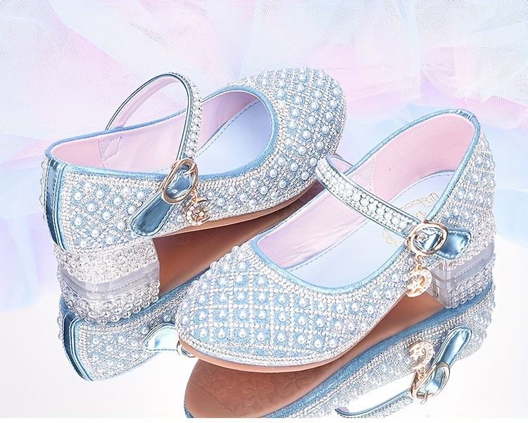 trendy elegant rhinestone high heel shoes for girls lightweight breathable non slip dress shoes for performance party details 2