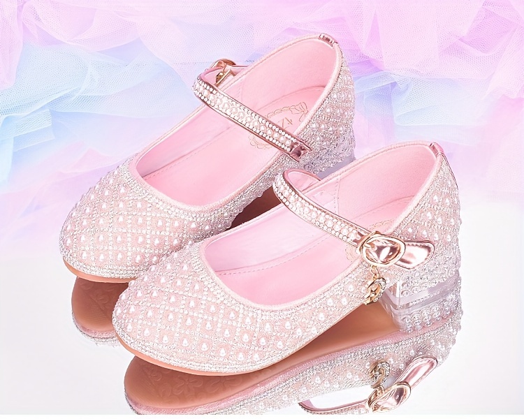 trendy elegant rhinestone high heel shoes for girls lightweight breathable non slip dress shoes for performance party details 12