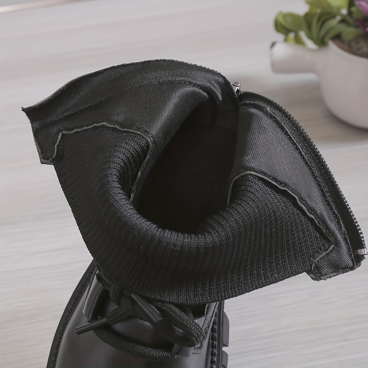 trendy elegant solid color boots with zipper for girls kids comfortable non slip boots for indoor spring and autumn details 5