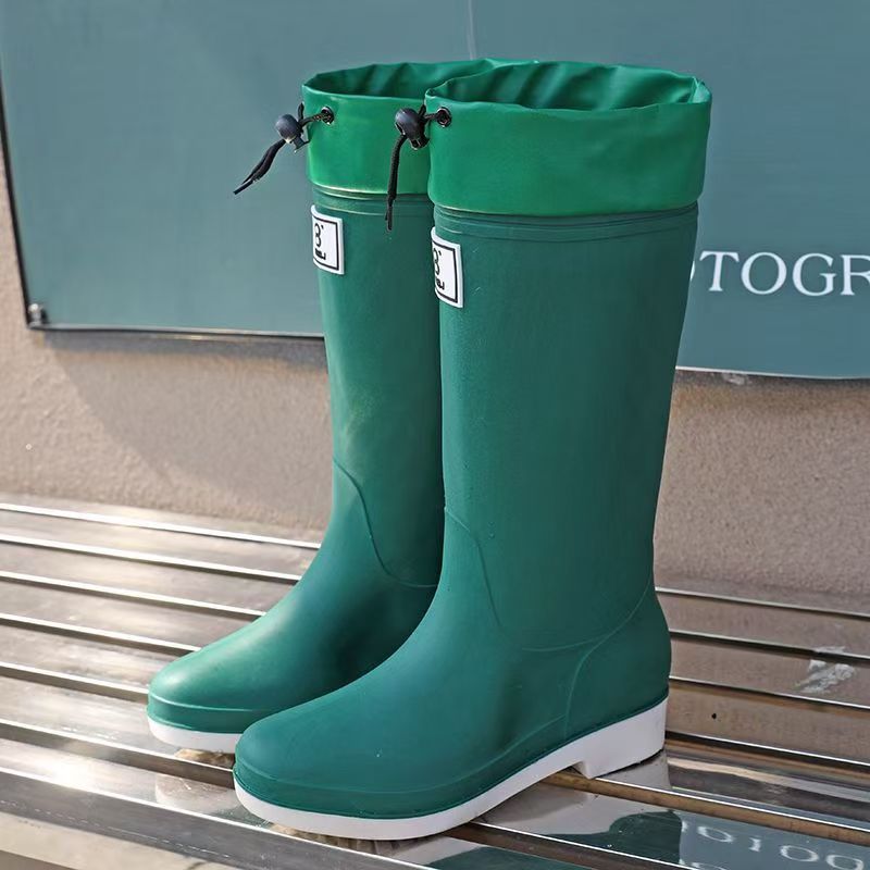 vicvai solid knee high rain boots comfy non slip shoes details 7