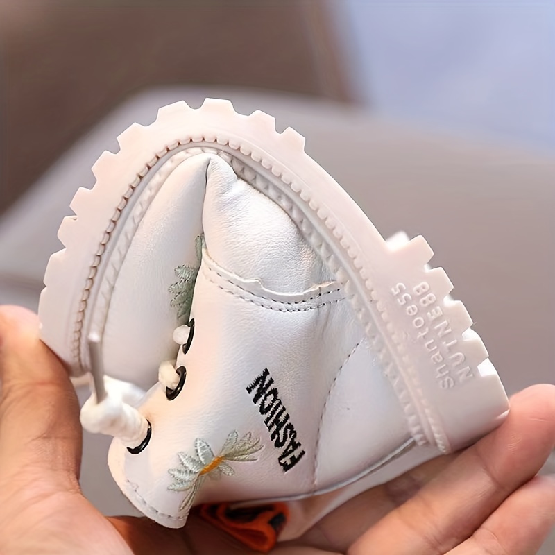 trendy embroidered flower comfortable boots for girls plus fleece boots for indoor outdoor walking autumn and winter details 8