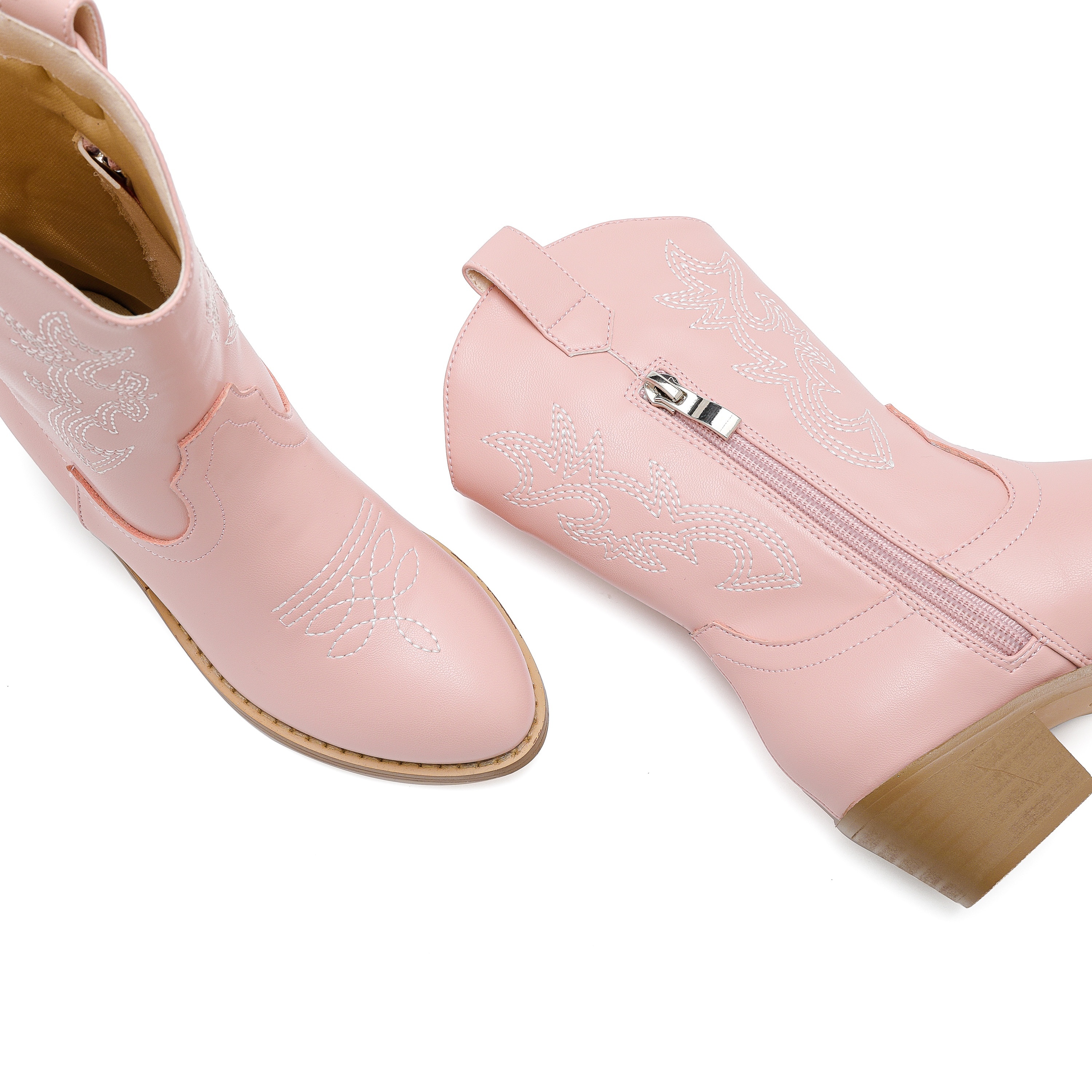 casual cool cowgirl boots with zipper for girls comfortable non slip boots for party travel details 3