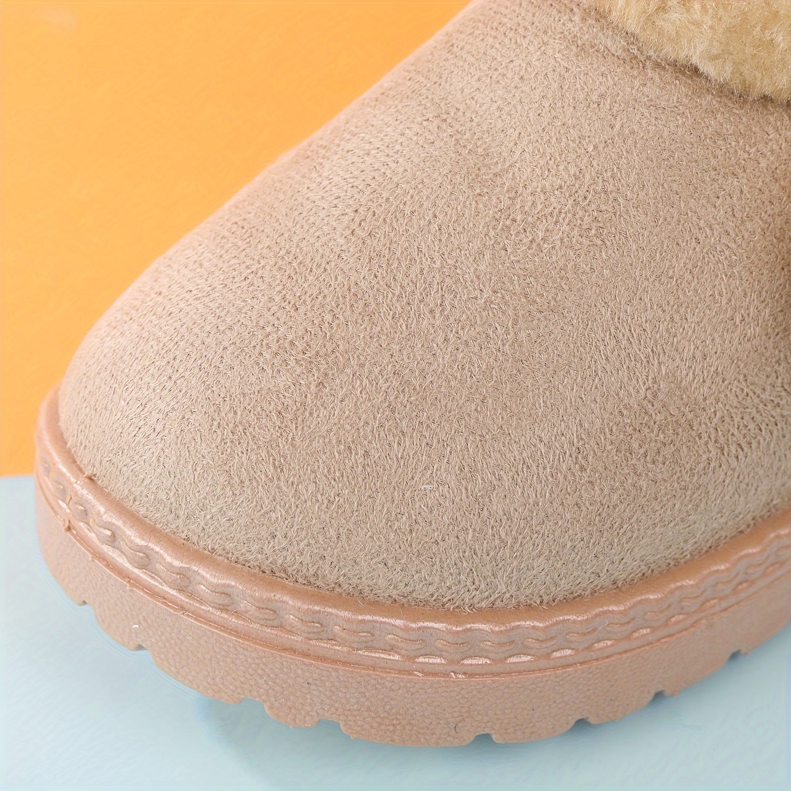 cute plush ball comfortable boots for girls plus fleece boots for indoor walking wear resistant non slip winter boots details 5