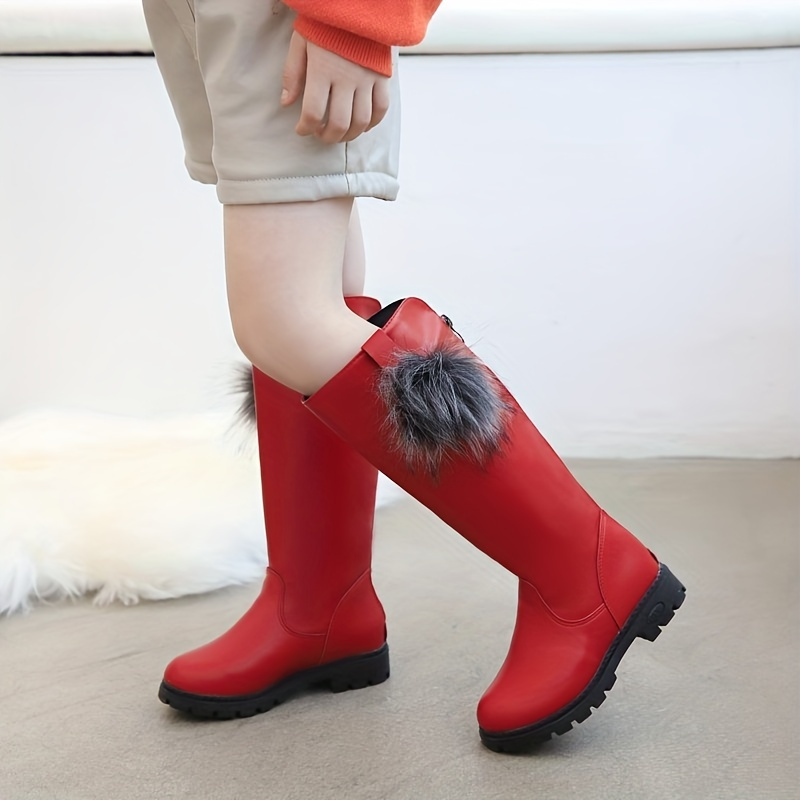 girls knee high boots comfy casual thermal platform shoes for kids outdoor activities details 5