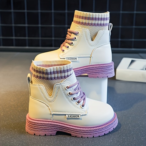 cute ankle high lace up boots for girls kids comfortable non slip boots for indoor autumn and winter details 1