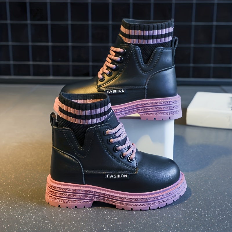 cute ankle high lace up boots for girls kids comfortable non slip boots for indoor autumn and winter details 5