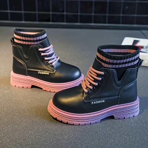 cute ankle high lace up boots for girls kids comfortable non slip boots for indoor autumn and winter details 6