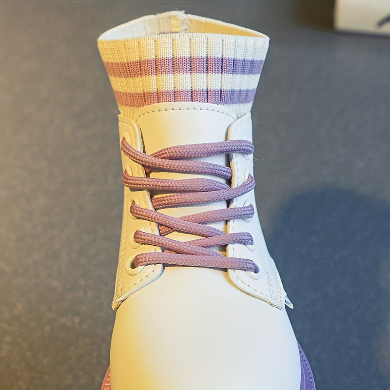 cute ankle high lace up boots for girls kids comfortable non slip boots for indoor autumn and winter details 8